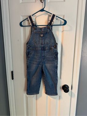OshKosh B'gosh Kids Overalls with Striped Straps 2T, excellent used condition